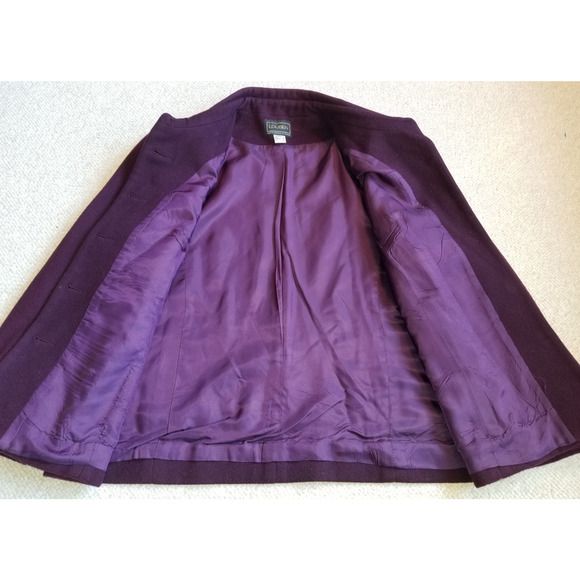 VINTAGE Womens Jacket-LOUBEN-purple wool blend lined button-up-12 - Picture 4 of 5